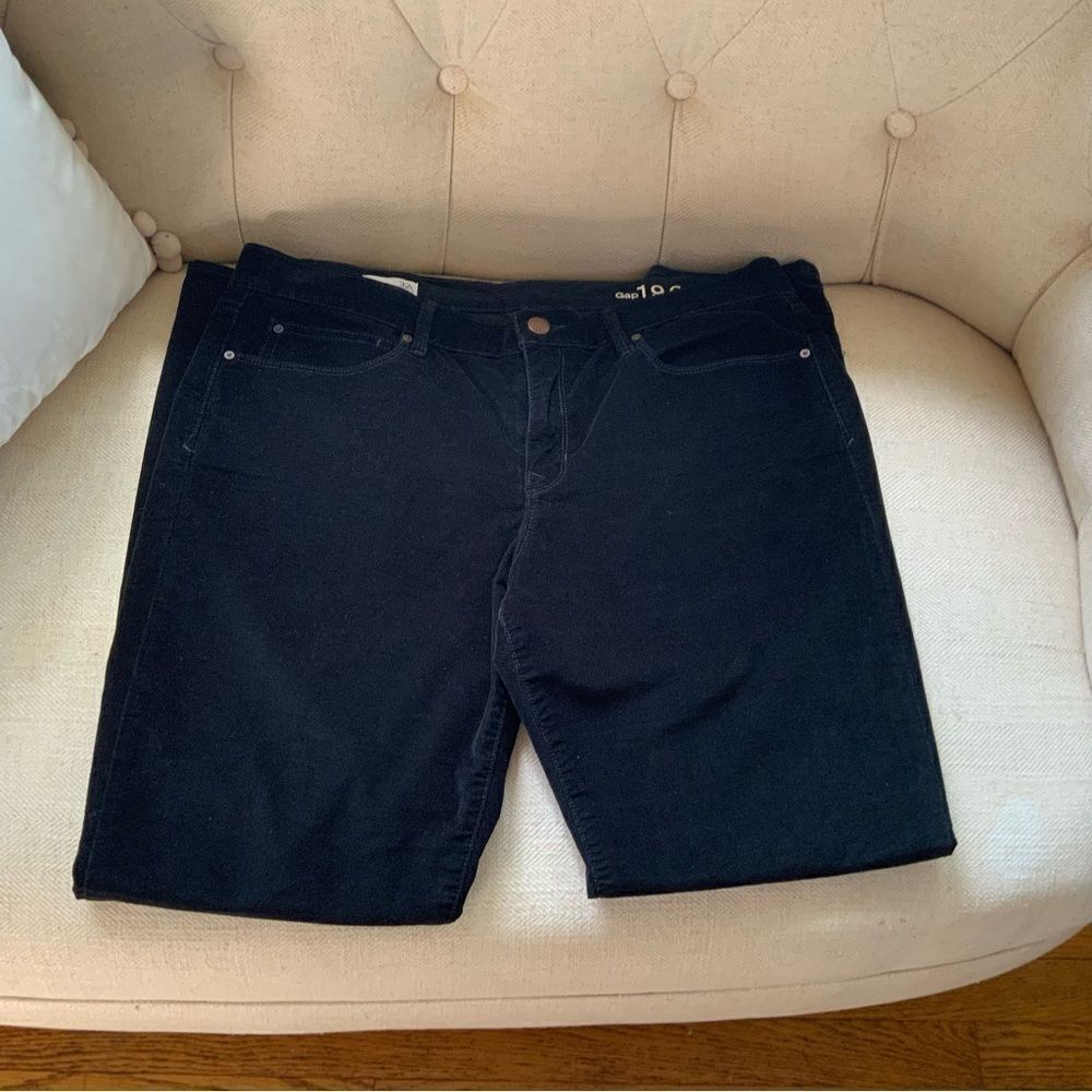 GAP 1969 Black Wash Soft Corduroy Stretch Denim Women’s Legging Jeans NWOT 32R - Picture 12 of 15